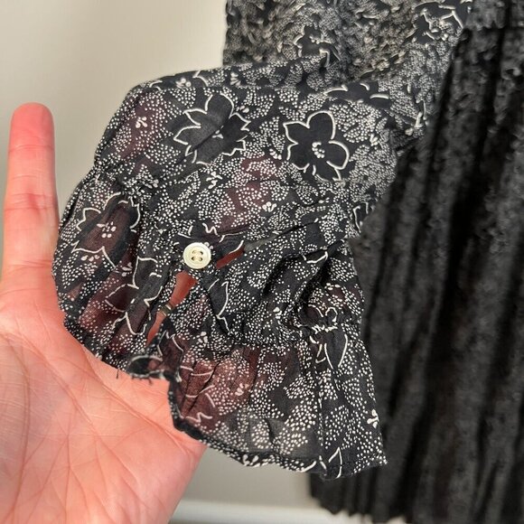 Isabel Marant Étoile Likoya Floral Print Tiered Maxi Dress Size EU 38 US 6 Black - Picture 6 of 11